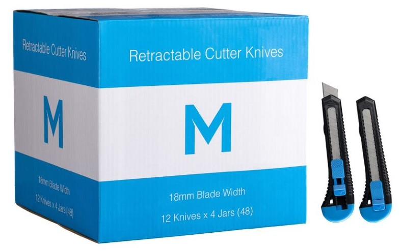 Cutter Knives Jar - Blue/Black, 18mm Blade (12) - Matthews
